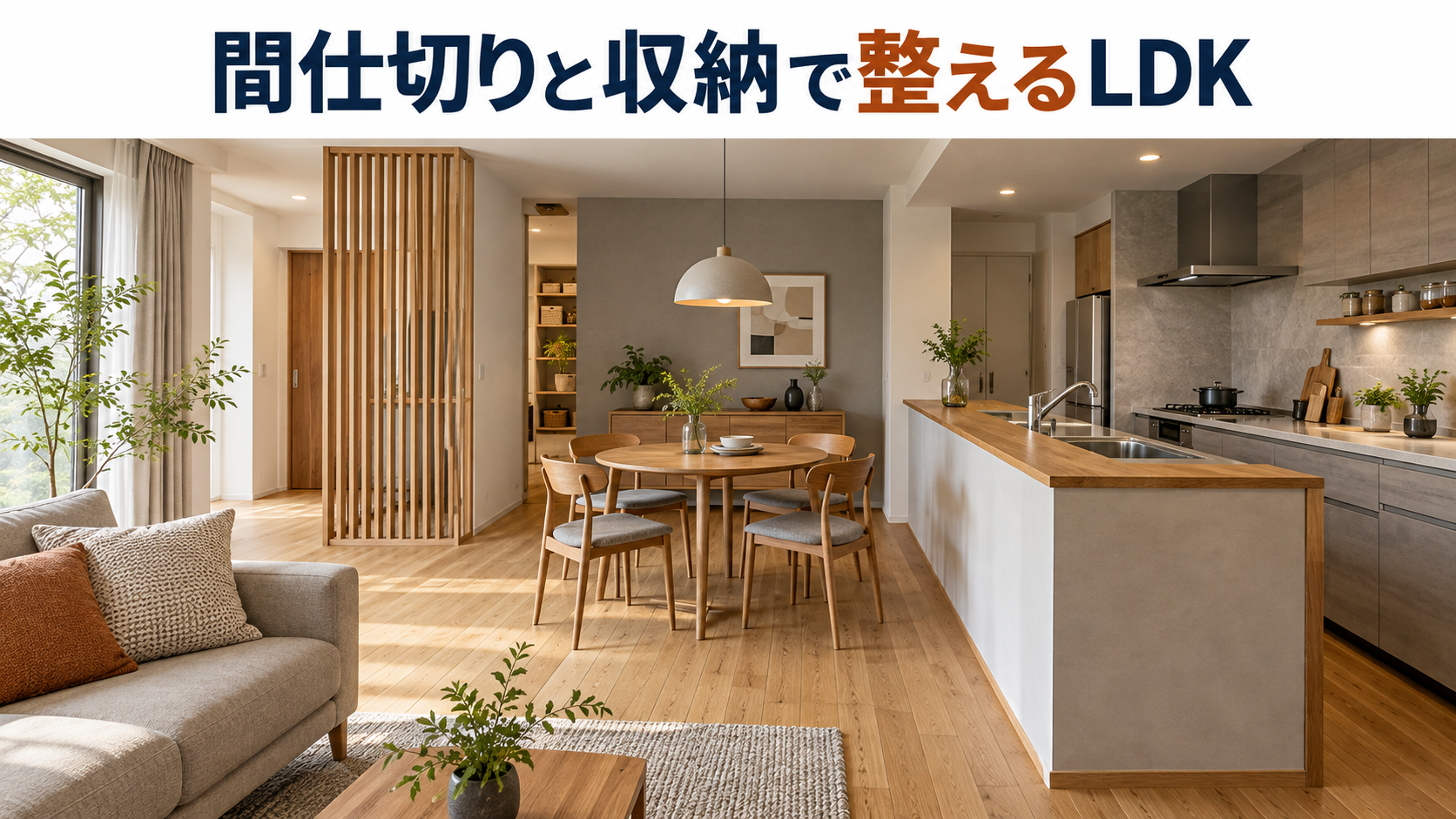 キッチンとダイニングのつながりや収納を整えたLDKのリフォームイメージ