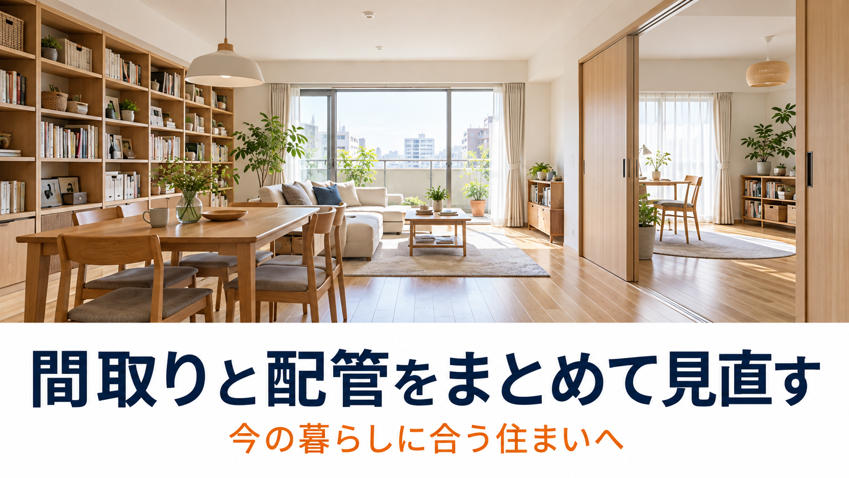 壁面収納と引き戸を備え、暮らしに合わせて間取りを見直したマンションのイメージ
